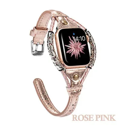 Handmade vintage metal bracelet fashion leather strap - Bellarte Enchanté Handmade vintage metal bracelet fashion leather strap